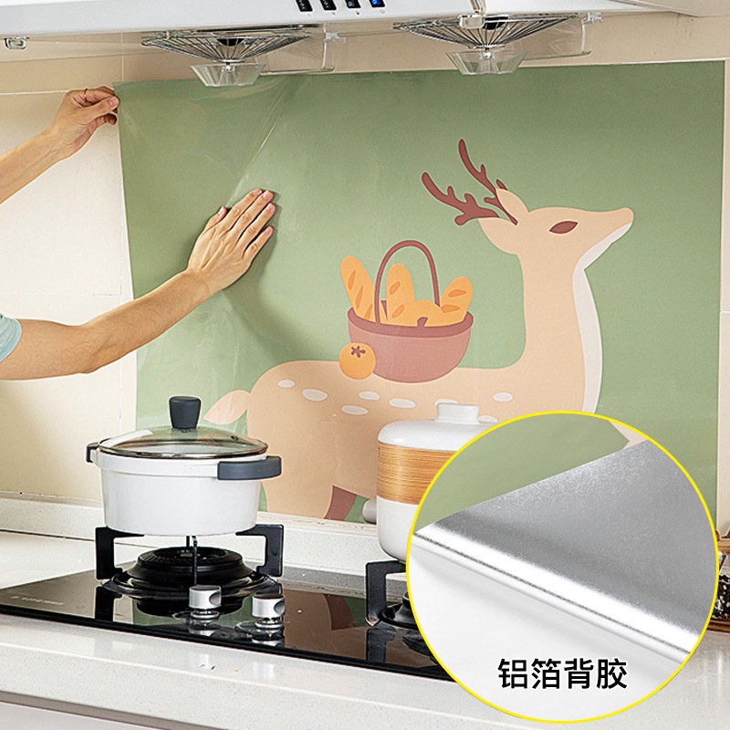Giấy Dán Tường Tự Dính Chống Thấm Nước Chống Dầu Chịu Nhiệt Độ Cao In Họa Tiết Hoạt Hình Trang Trí Nhà Bếp