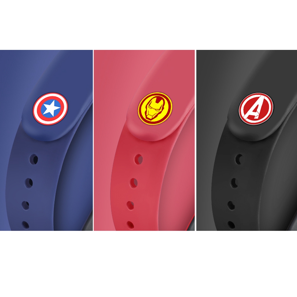 Nút gài thay thế họa tiết Avengers đẹp mắt cho dây đồng hồ Xiaomi Mi Band 3 / 4