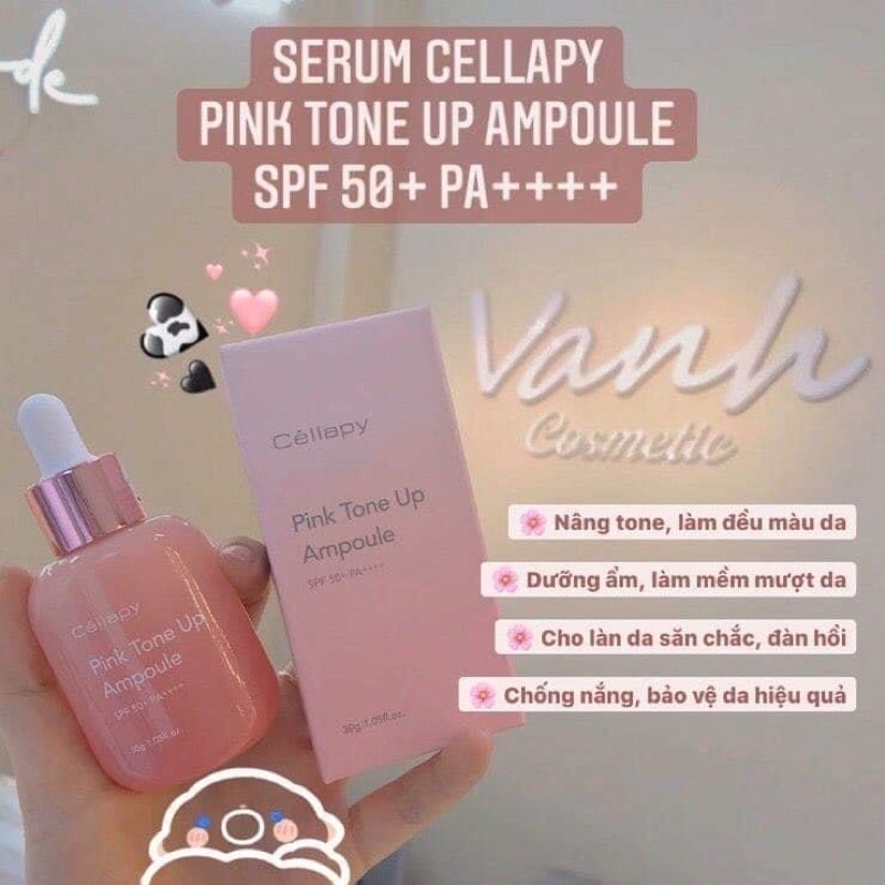 Tinh chất dưỡng trắng chống nắng Cellapy Pink Tone Up Ampoule TC