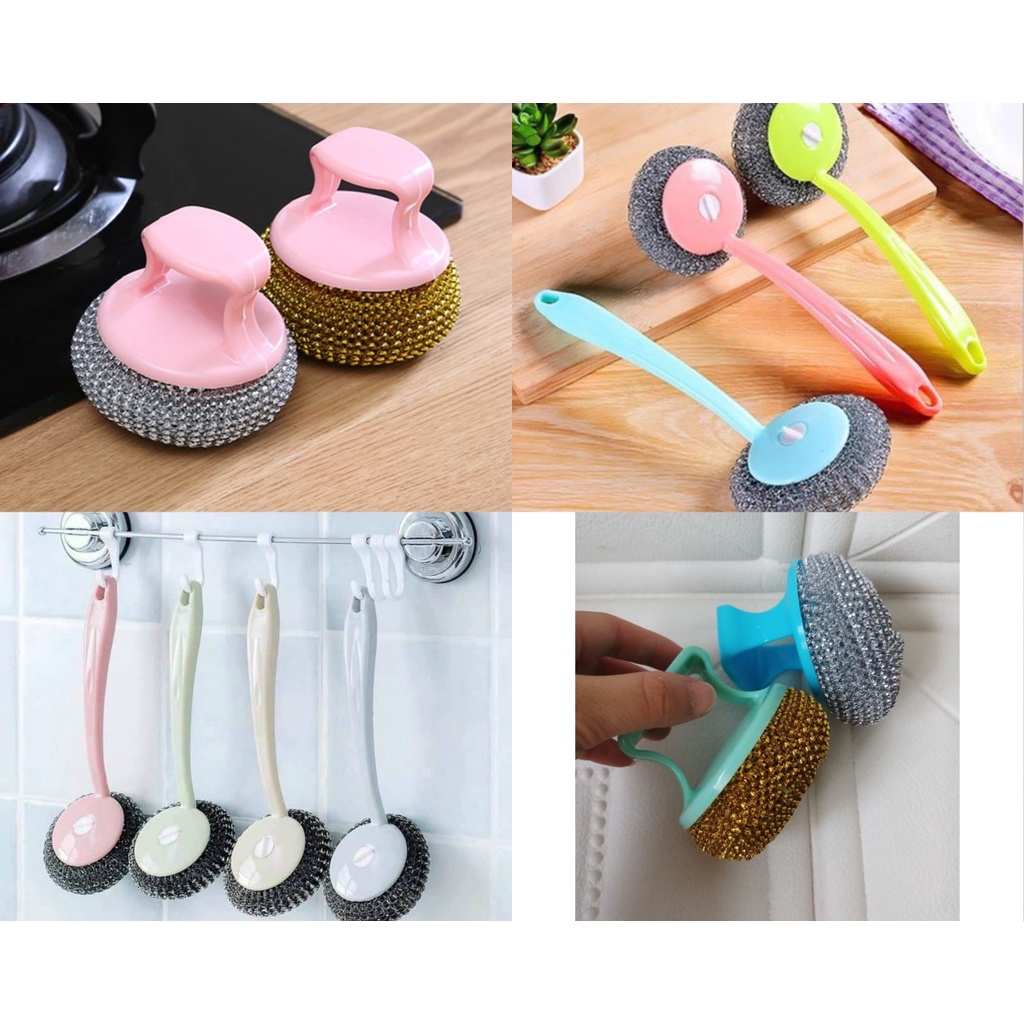 Cọ xoong nồi không rỉ, bùi nhùi đánh xoong có tay cầm siêu bền vệ sinh sạch sẽ