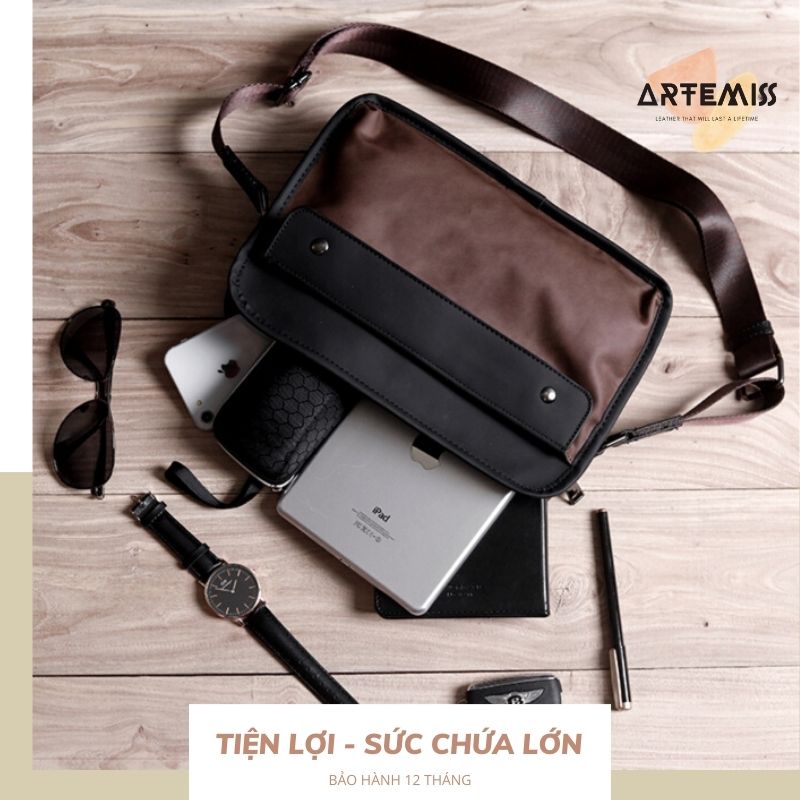 Túi xách nam ⚡FREESHIP⚡da đeo chéo vai hiện đại lịch lãm cao cấp, lịch lãm, bền, đẹp. BH 12 th Tặng Vớ nam 86U4
