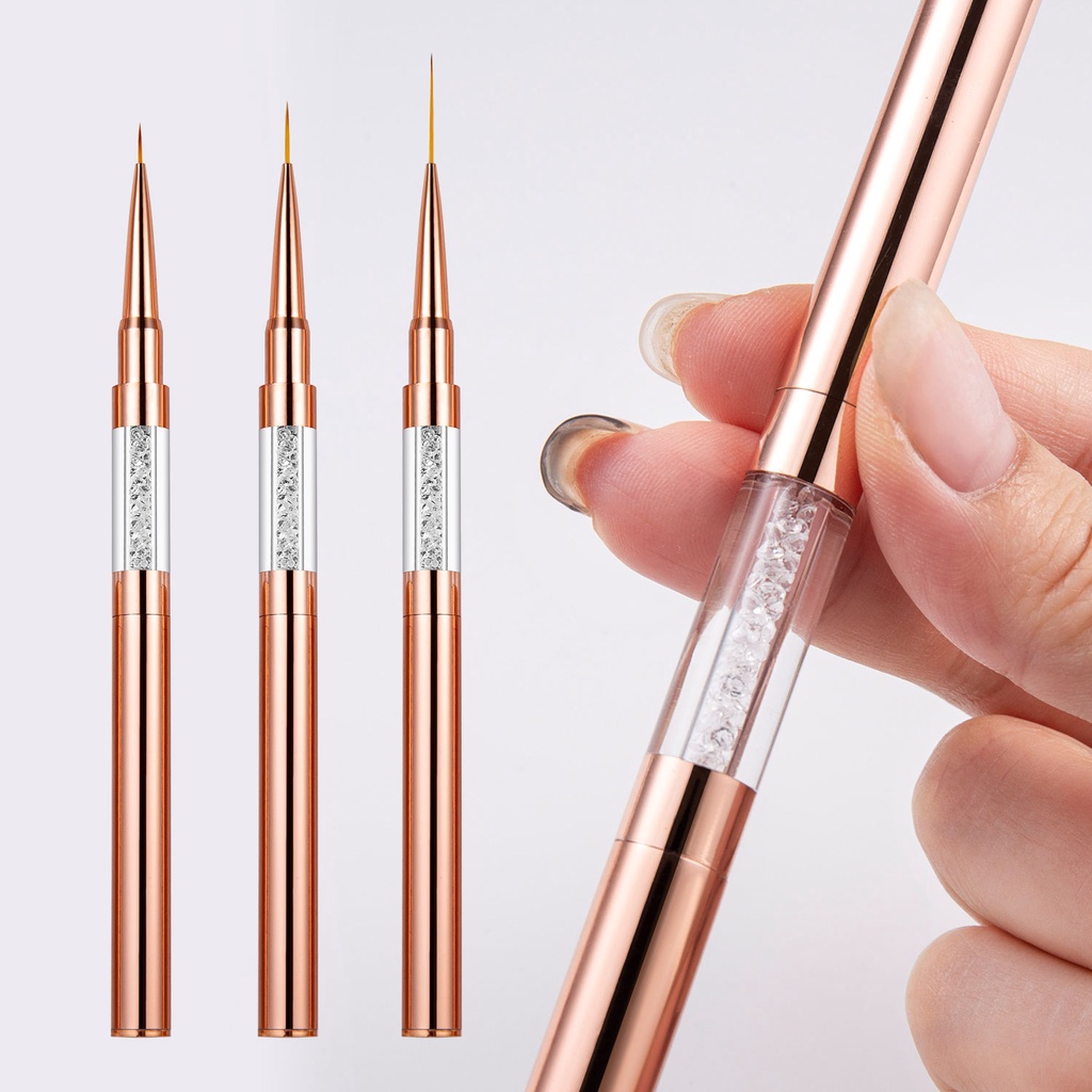 Cọ vẽ trang trí móng tay nghệ thuật LUSLUKING hai đầu siêu mỏng