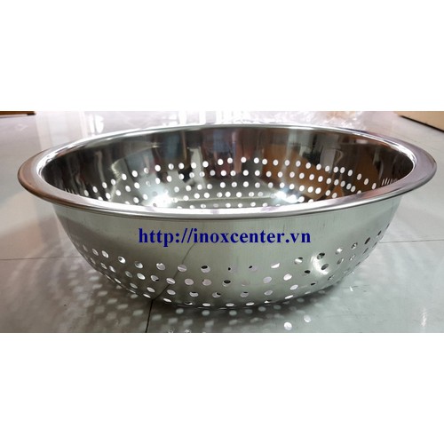 Rổ inox 304 dụng cụ nhà bếp – Rổ rá inox đa năng cao cấp kích thước lớn, Đường kính lỗ: ø 7 mm