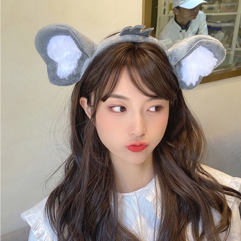 Băng Đô Cài Tóc Hình Tai Gấu Koala Hoạt Hình Phối Lông Dễ Thương