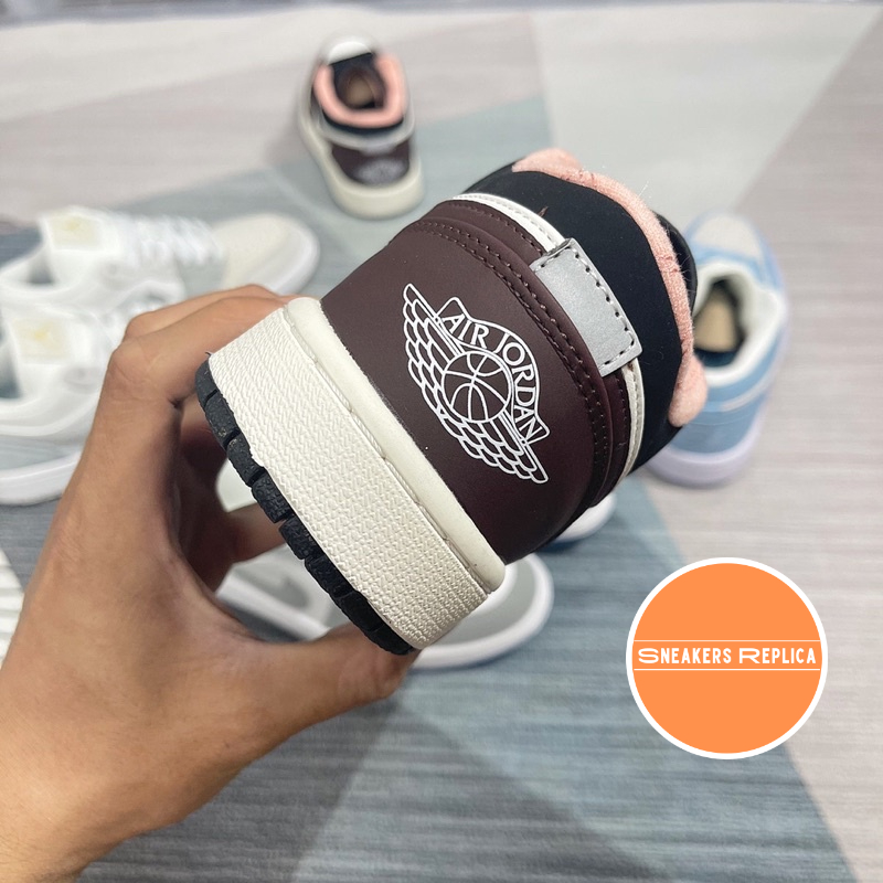 Giày sneaker Jordan 1 Low, Giày thể thao nam nữ JD1 Low Mocha Brown - Fullbox kèm dây phụ
