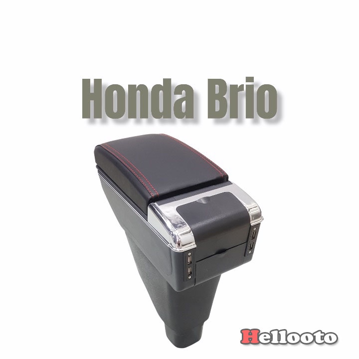 Hộp Tỳ Tay, Bệ Tỳ Tay Xe Honda Brio 2018 2019 2020 2021 Màu Đen M02 có cổng USB lắp đặt dễ dàng