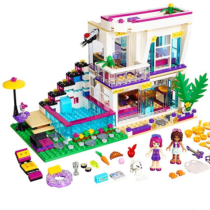 Bộ Lego Friends Bela 10498/ Lepin 01064 Biệt Thự Các Ngôi Sao. ( 644 Chi Tiết). Lego Lepin Friends Livi's Pop Star House