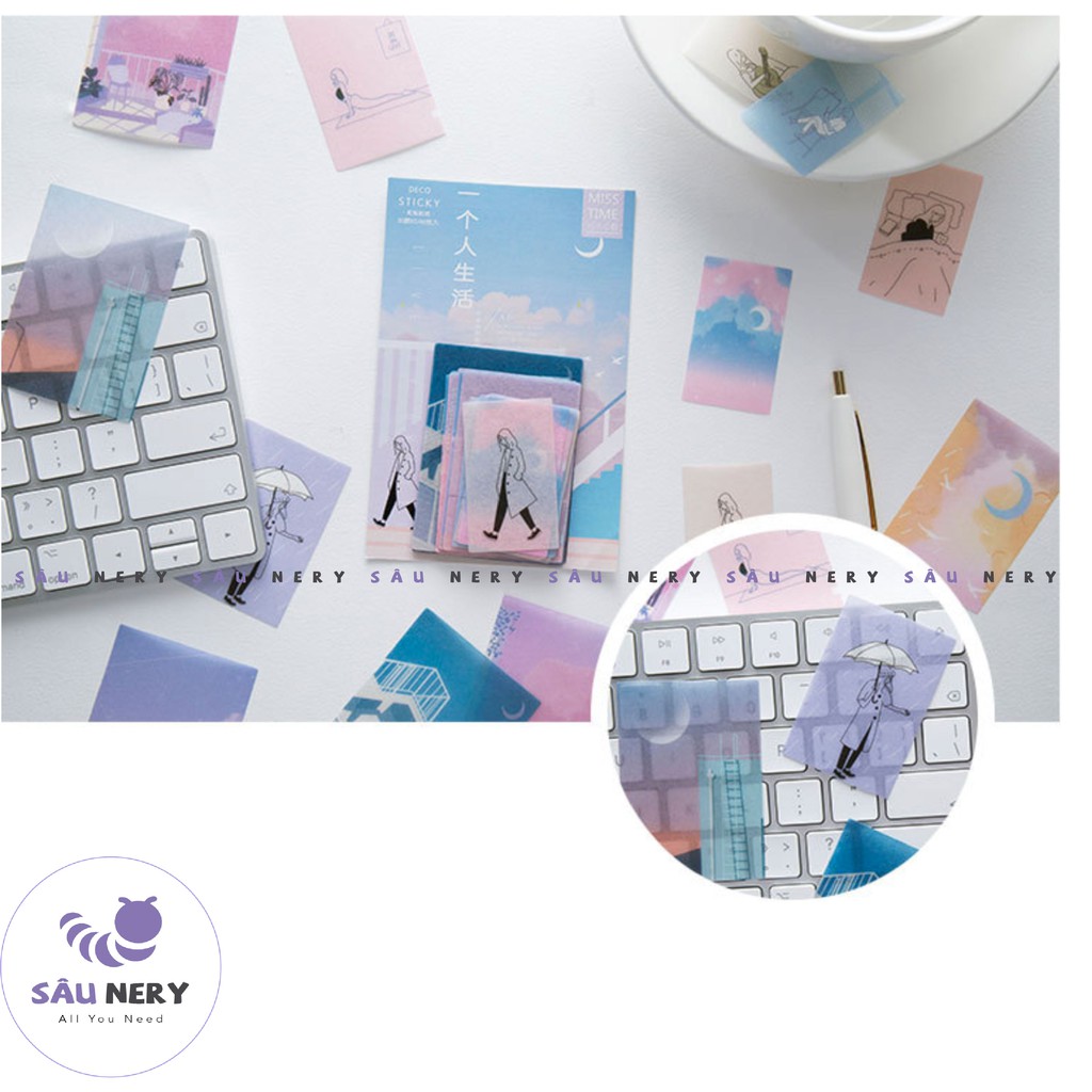 [SALE XẢ HÀNG] Sâu Nery - SN52 - Set 40 miếng dán Sticker decor trang trí MISS TIME | BigBuy360 - bigbuy360.vn