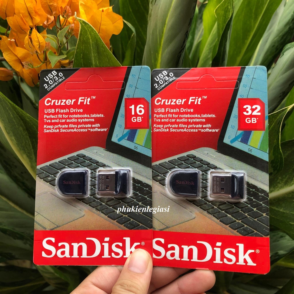 USB Sandisk Cruzer Fit LOẠI 16GB 32GB 2.0 mini siêu nhỏ bảo hành Tại Shop