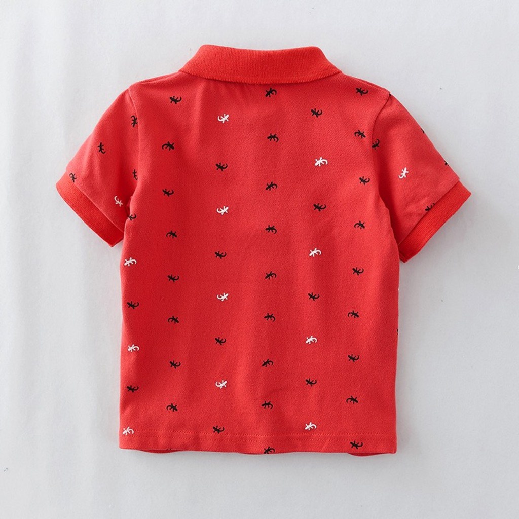 Áo Polo bé trai in thạch thùng cực xinh KIDS cho bé từ 6kg đến 28kg.áo có cổ cho bé họa tiết ngộ nghĩnh