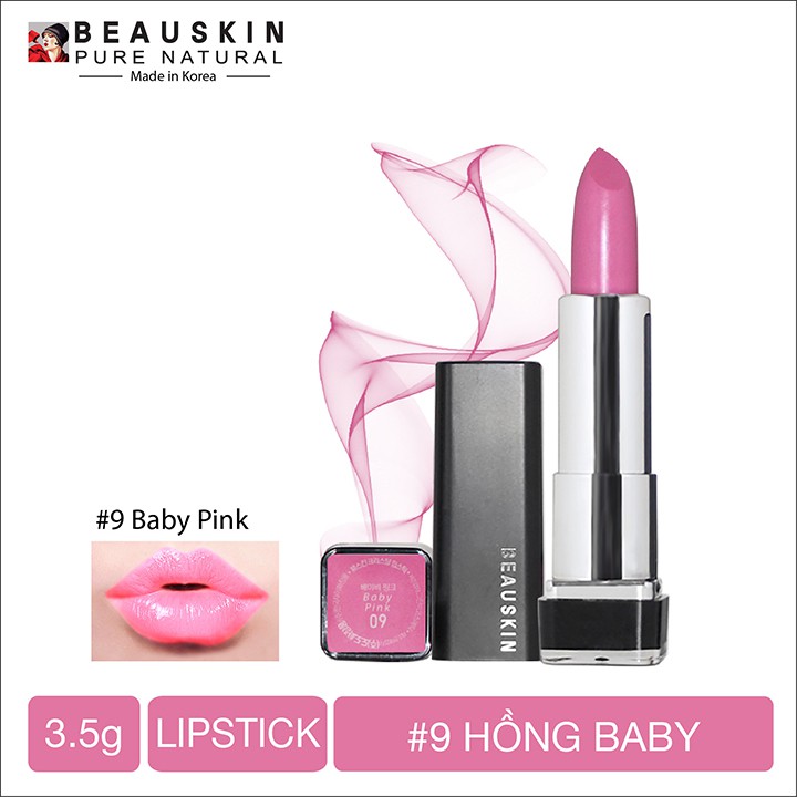 Son môi lâu trôi nhiều dưỡng Beauskin Crystal Lipstick No.1 Davi Red ( Đỏ Tươi) 3,5g | BigBuy360 - bigbuy360.vn