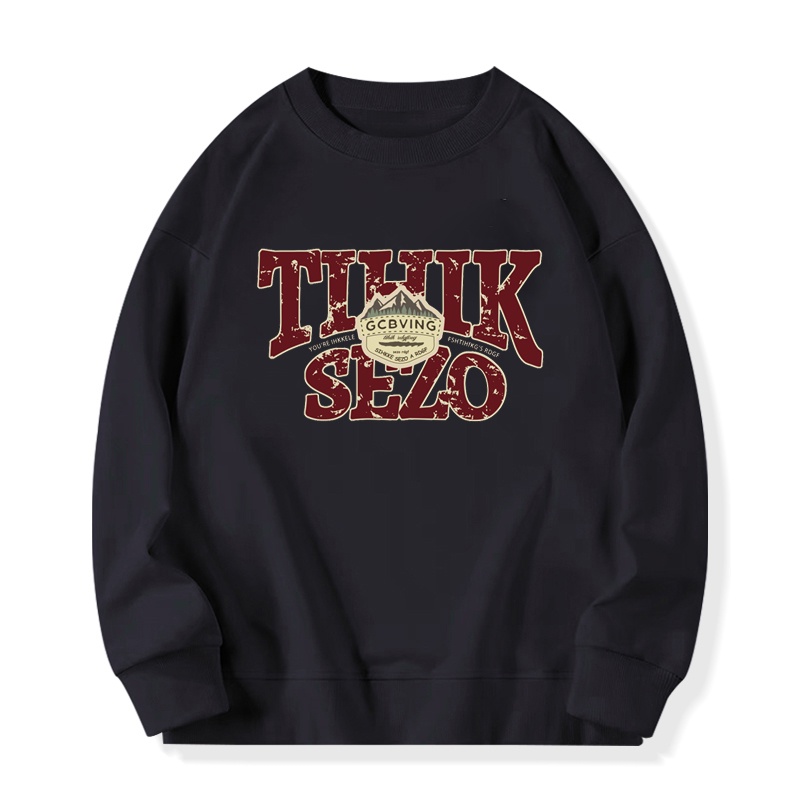 SELVZE Áo sweater Nữ Cổ Tròn Dài Tay Dáng Rộng Kiểu vintage Mỹ