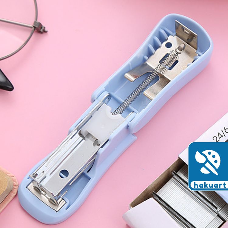 Set Dập Ghim Mini Đồ Bấm và Kim Bấm Stapler Pastel - Văn Phòng Phẩm Haku