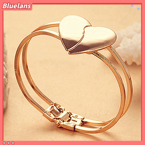 Vòng tay mạ vàng thiết kế mặt trái tim sang trọng dành cho nữ