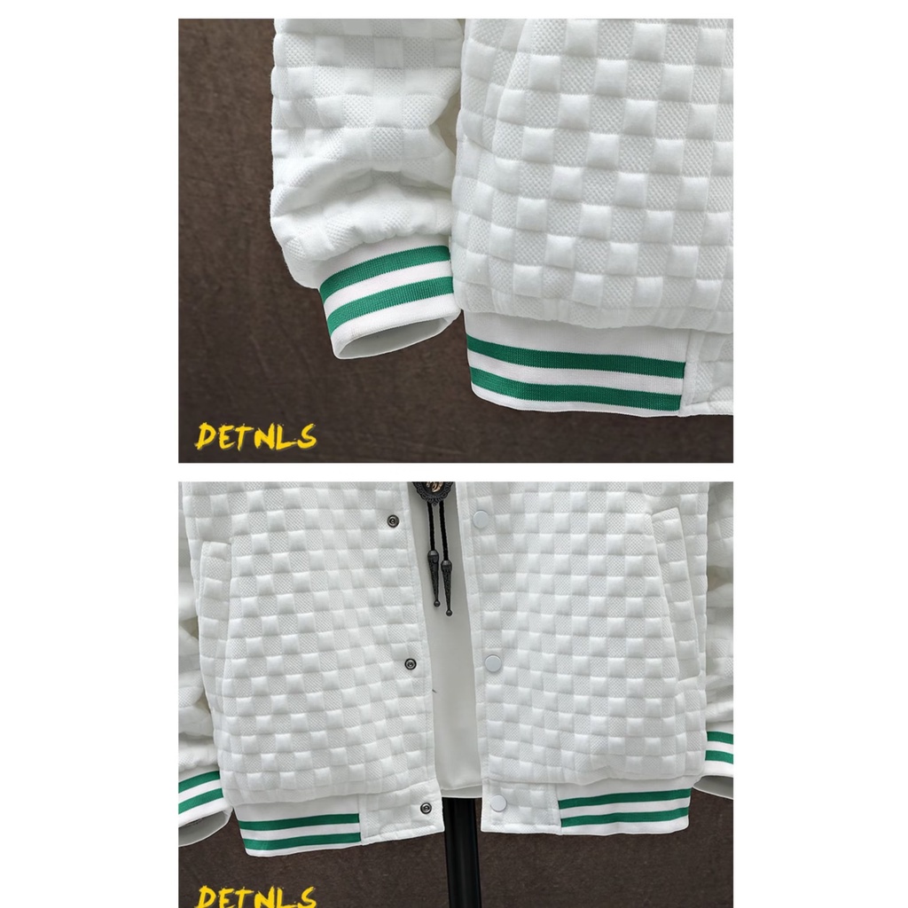 Áo Khoác Bomber Màu Trắng / Đen Dáng Rộng Phong Cách Hàn Quốc Cho Nam Giới Size M-3XL