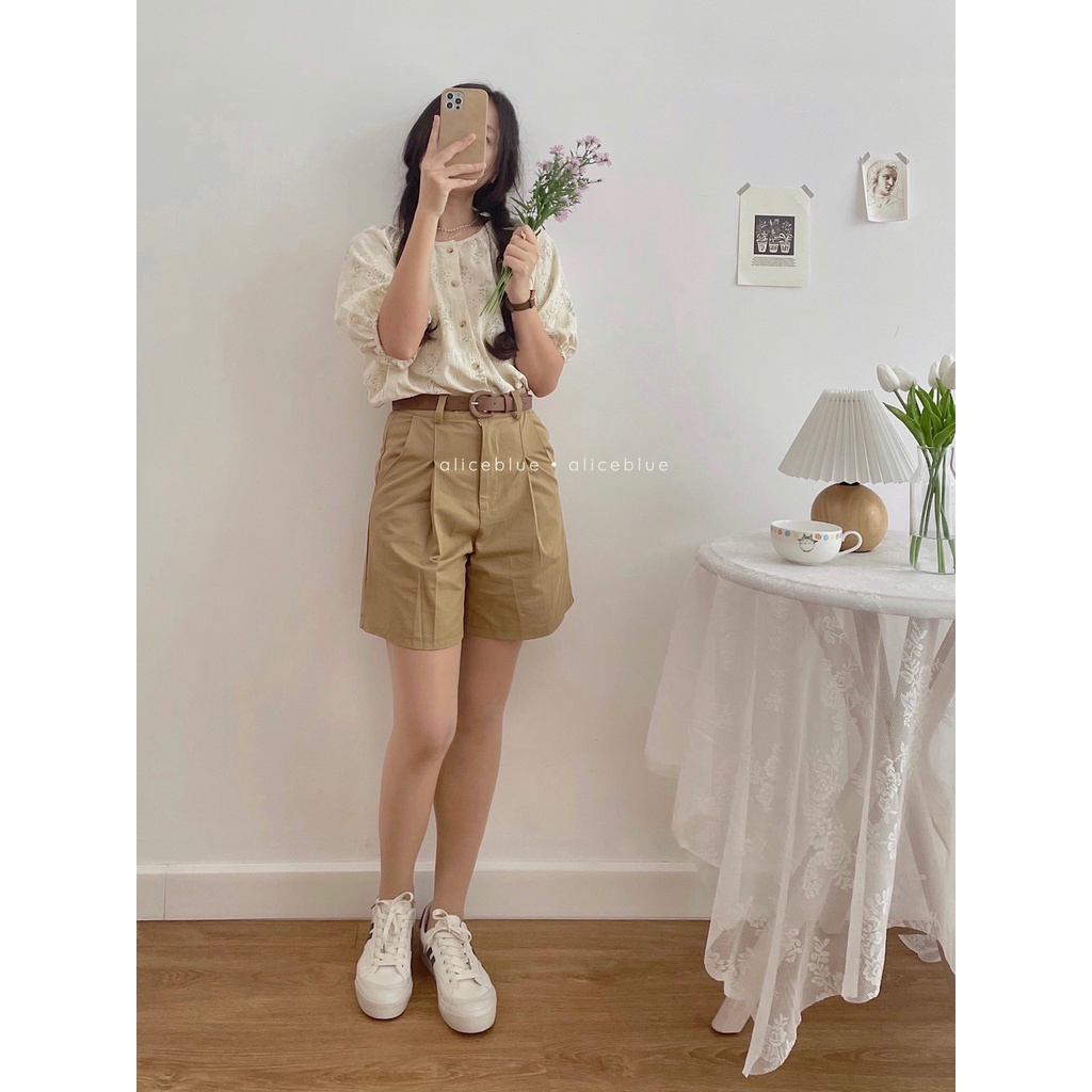 ALICE BLUE - ÁO TAY PHỒNG HOẠ TIẾT