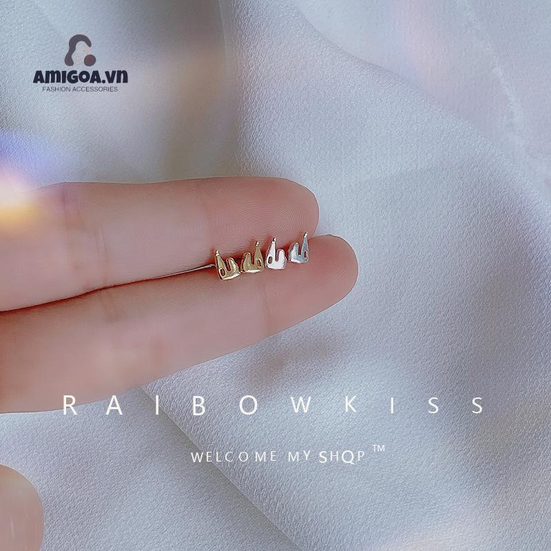 ✨✨1 đôi khuyên tai bạc S925 hình mặt trăng ngôi sao đơn giản không dị ứng cho học sinh