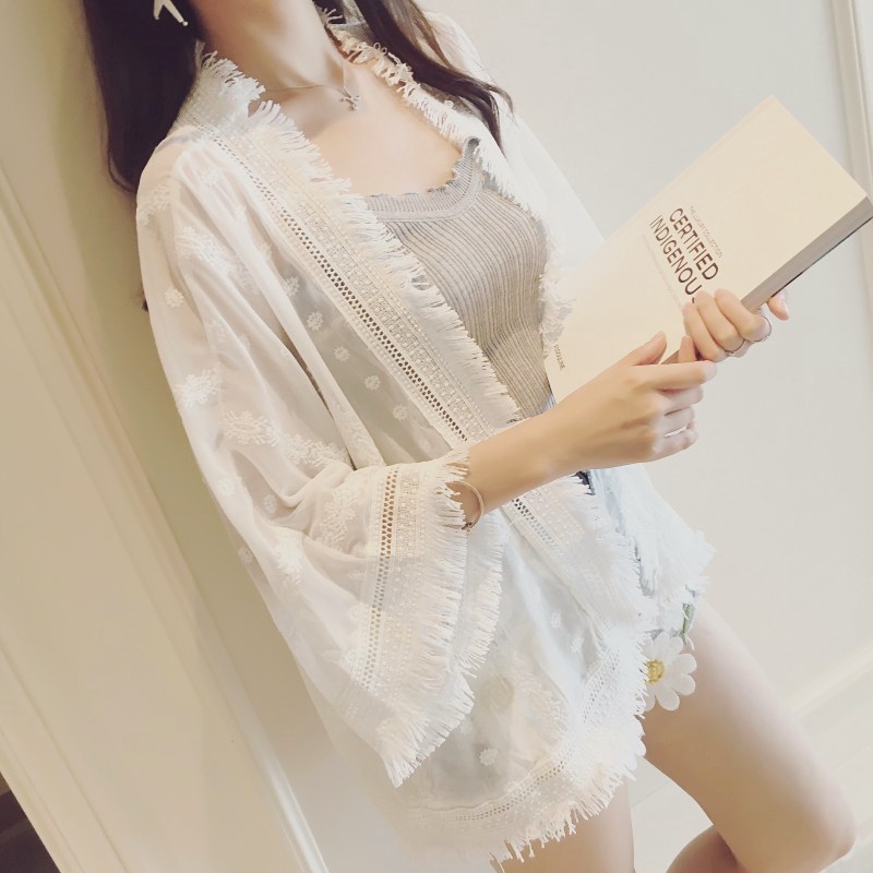 Áo Khoác Cardigan Vải Chiffon Dáng Dài Phong Cách Thái Lan Ngọt Ngào Thời Trang Mùa Hè