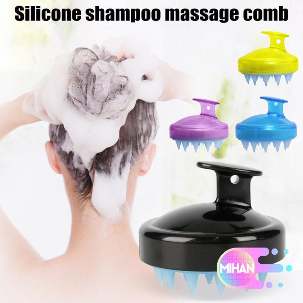 (Hàng Mới Về) Lược Chải Tóc Mát Xa Da Đầu Bằng Silicone 5 Màu Tùy Chọn Mihan1