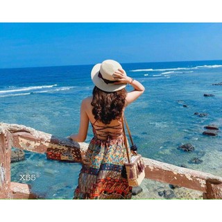 ĐẦM MAXI THỔ CẨM DÂY LƯNG (KÈM VIDEO HÌNH THẬT)