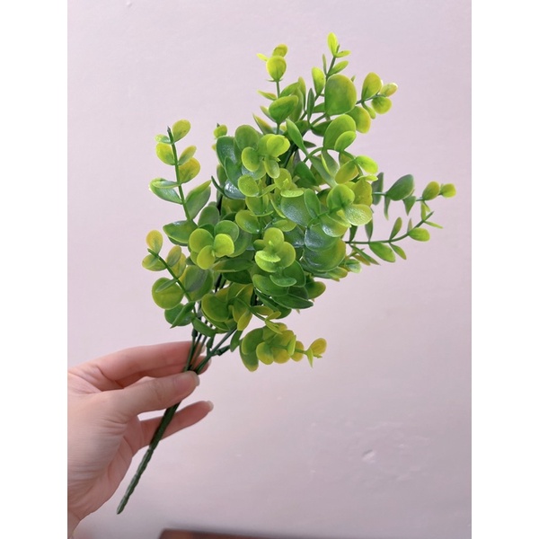 Lá tai chuột, lá bạch đàn, lá xanh giả decor chụp ảnh