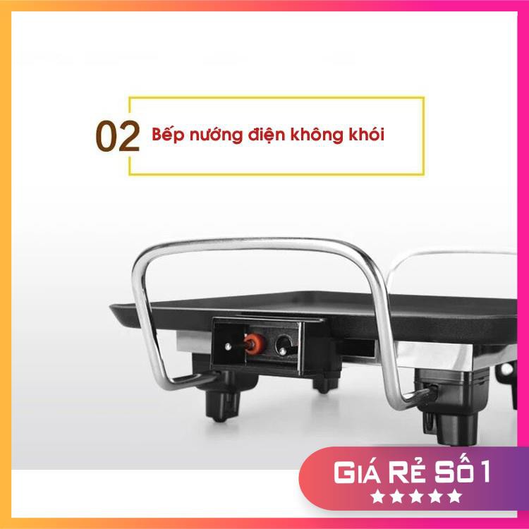 Bếp Nướng Điện Không Khói mặt chống dính cao cấp công suất 1350W, size 40 x 23 cm, phù hợp 4-5 người