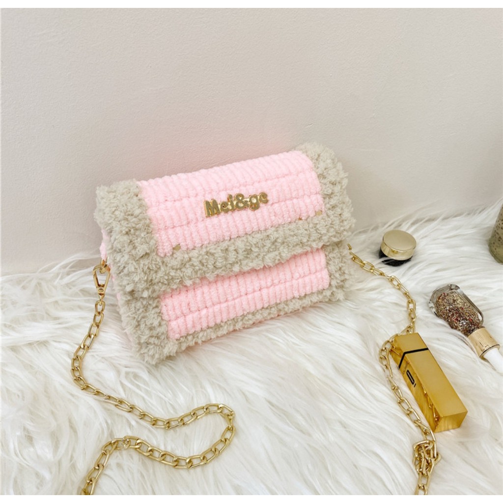 [Mẫu mới có sẵn]Túi handmade tự đan túi đeo chéo túi handmade len xù DIY kèm đầy đủ phụ kiện hot ti | BigBuy360 - bigbuy360.vn