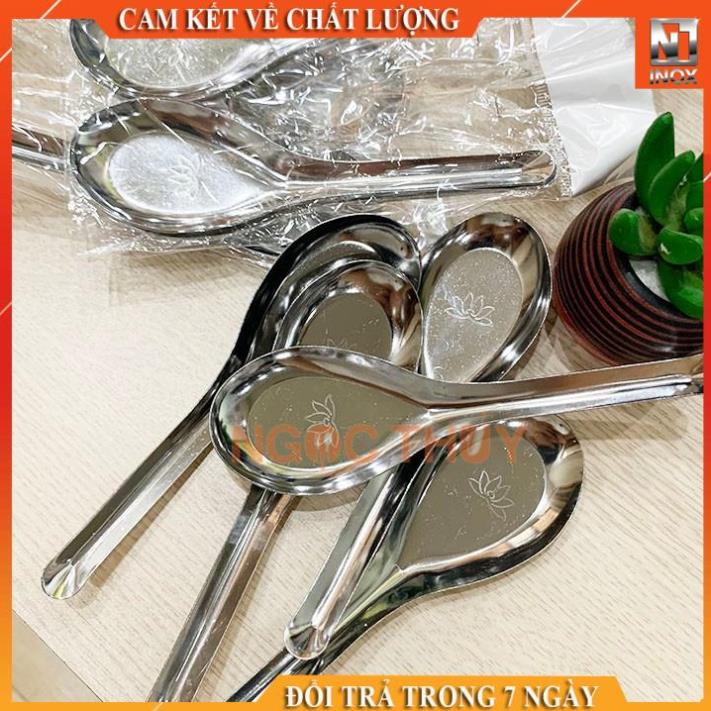 Bộ 10 muỗng ăn cơm/phở inox (canh vuông)