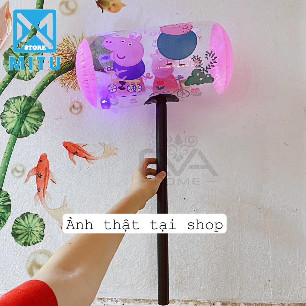 Đồ Chơi Bơm Hơi / Đồ Chơi Búa Tạ Hoạt Hình Đèn Phát Sáng Cán Tay Cầm Nhựa Lớn 70 Cm Vui Nhộn Sáng Tạoo