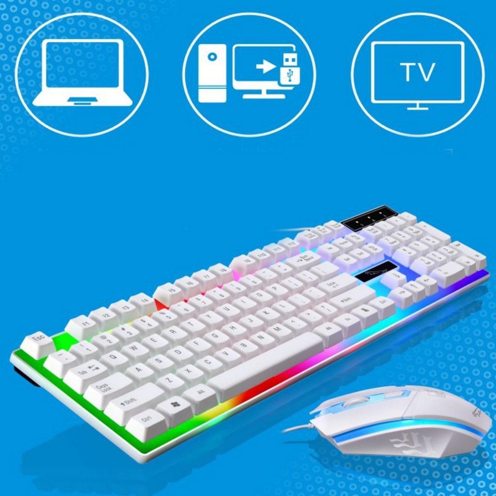 FREESHIP - Bộ chuột bàn phím có LED - Bộ chuột bàn phím giả cơ chuyên game G21 Nhiều màu