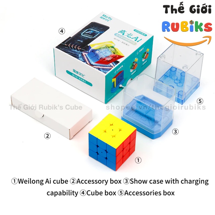 MoYu Weilong AI 3x3 Rubik Thông Minh Có Nam Châm Bluetooth Smart Cube.