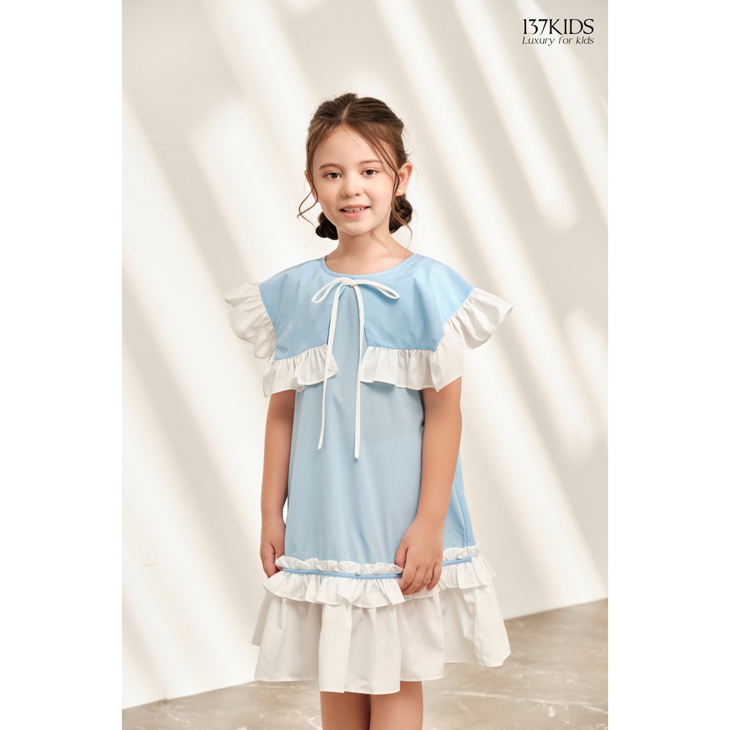 Váy công chúa Cloudy 137Kids thiết kế cổ bèo nơ xinh xắn cho bé gái