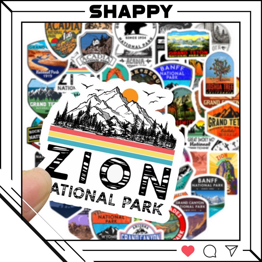 Sticker Dán National Park PVC Chống Thấm Nước | Dán Laptop - Dán Nón Bảo Hiểm - Dán Xe - Dán Vali [Shappy Shop]