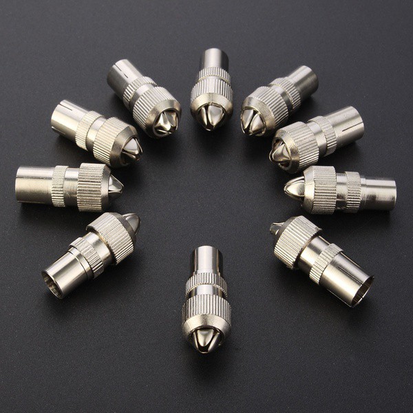 Bộ 10 Đầu Nối Dây Cáp Tv (5 X Male,5 X Female)