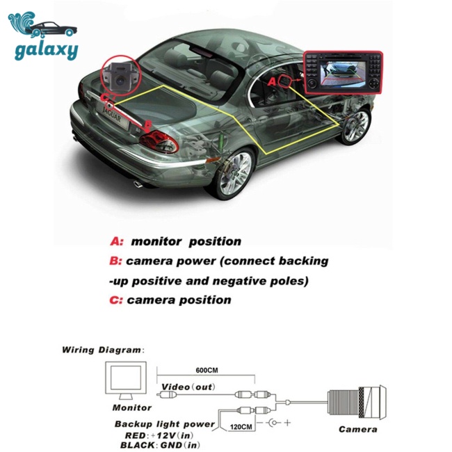 Galaxy Camera Chiếu Hậu Chống Thấm Nước Cho Xe Hơi Honda Cr-v Crv 2007- 2011