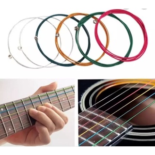 bộ 6 dây sắc màu đàn guita Acoustic