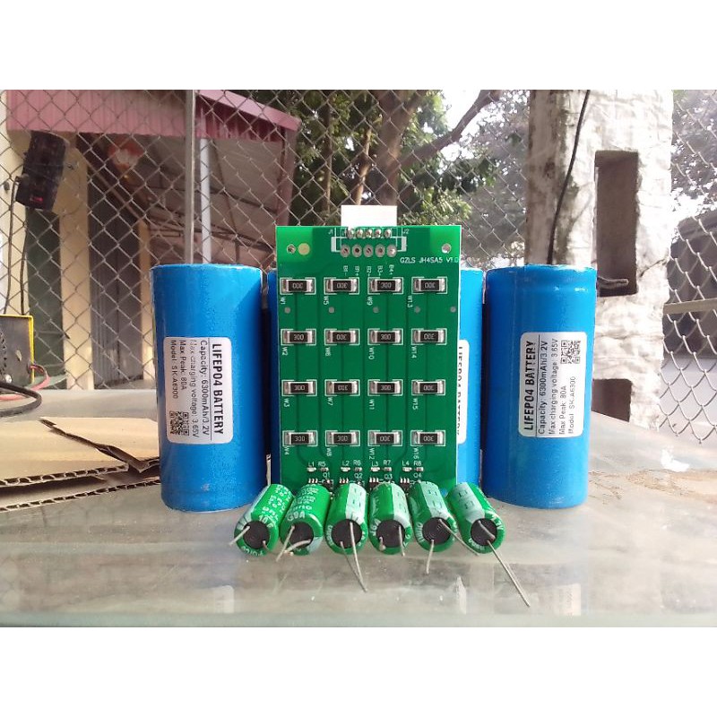 COMBO CHẾ ĂC QUY LITHIUM + SIÊU TỤ ĐIÊN 12.8V-6.3AH