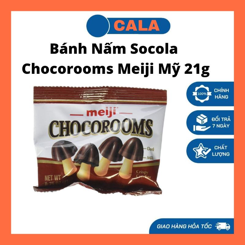 Bánh Nấm Socola Chocorooms Meiji Mỹ 21g