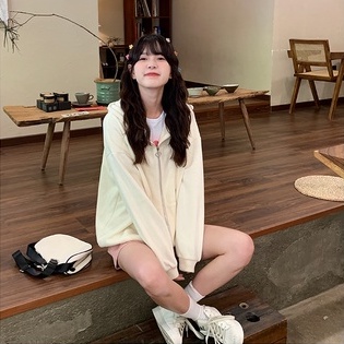 Áo Khoác Hoodie Tay Dài Dáng Rộng Có Khóa Kéo Kiểu Retro Mỹ Thời Trang Mùa Thu Năng Động