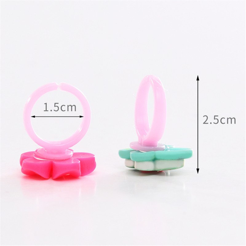 Bộ 10 nhẫn hoạt hình màu sắc xinh xắn cho bé gái