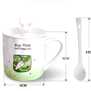 Cốc Gốm Sứ, Cốc Pha Cà Phê Hình Thỏ Big Time 400ml