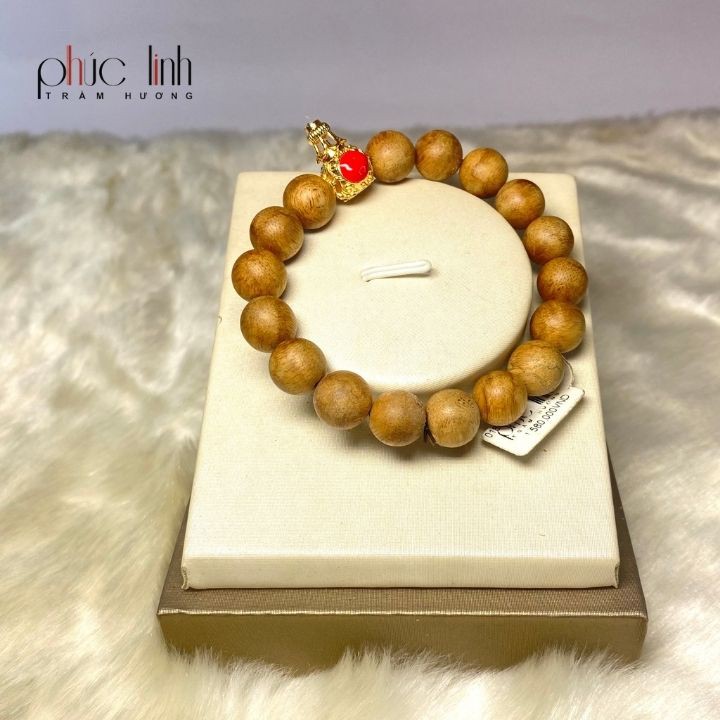 Vòng Tay Trầm Hương 10ly Phối Charm Hồ Lô Kim Mã Vàng Kim Mã PHÚC LINH