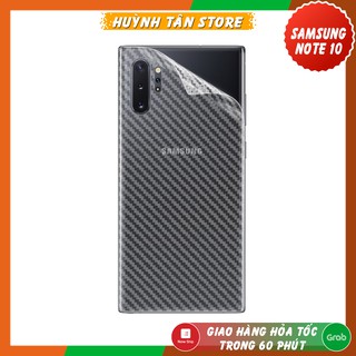 Miếng dán decal carbon mặt sau Samsung Note 10 Plus chống trầy mặt lưng, chống bám vân tay