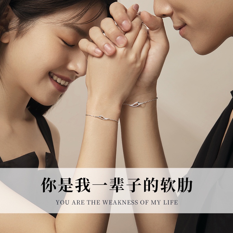 YeYi Rupert 'S Vòng Tay Cặp Hình Giọt Nước Kim Cương Đơn Giản Phong Cách Hàn Quốc Cho Cặp Đôi