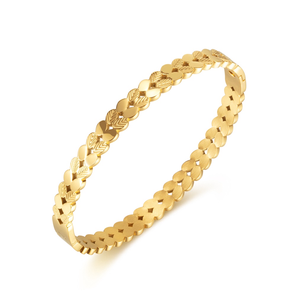 Vòng Đeo Tay Bằng Thép Titan Họa Tiết Hình Học Đơn Giản Sang Trọng