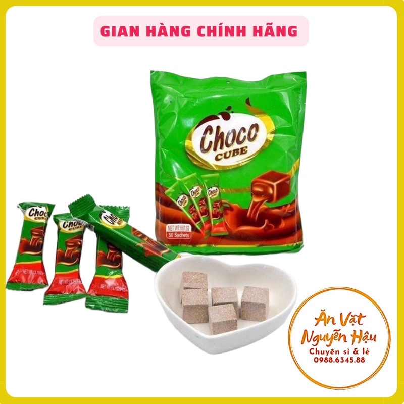 GÓI 250 VIÊN KẸO (50 thanh) CHOCO CUBE SIÊU TO