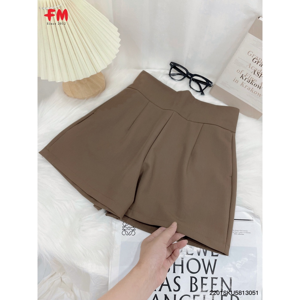 Quần short 69 nữ FM Style đùi lưng cao ống rộng chất tuyết mưa đứng form thời trang thanh lịch sang trọngI 220130509