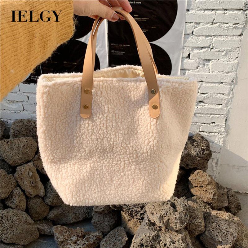 Ielgy Túi Xách Lông Cừu Phiên Bản Hàn Quốc Bắn Đường Phố