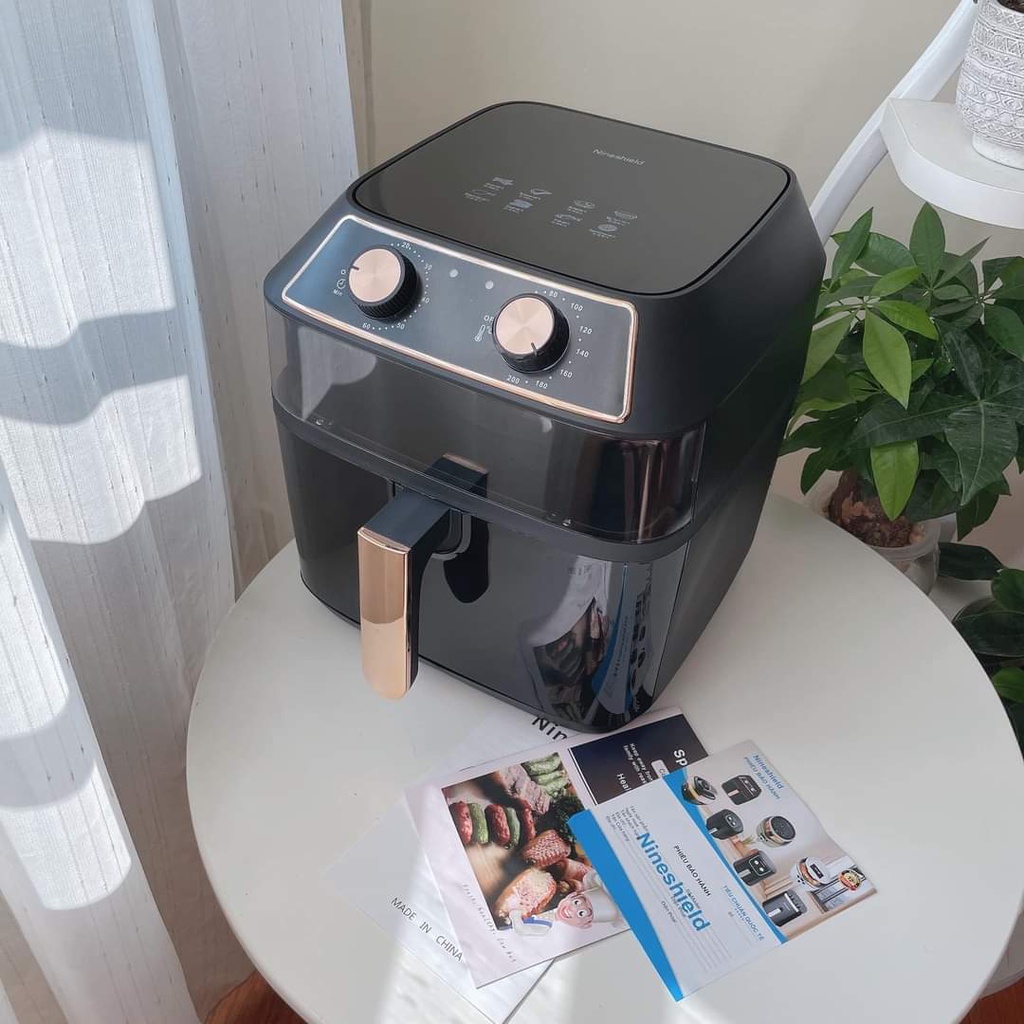 Nồi chiên không dầu 10L Nineshield KB-8001M 8L KB-6001M, Nồi nướng chiên đa năng chính hãng  BH 12 tháng