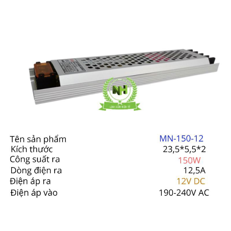 220V-12V Slim Power Supply - Nguồn Led mỏng 60W/100W/150W/200W/300W Loại Tốt